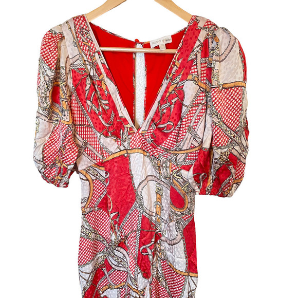 Ronny Kobo Teresa Dress Silk Blend Sheath Red Size S - Picture 6 of 11